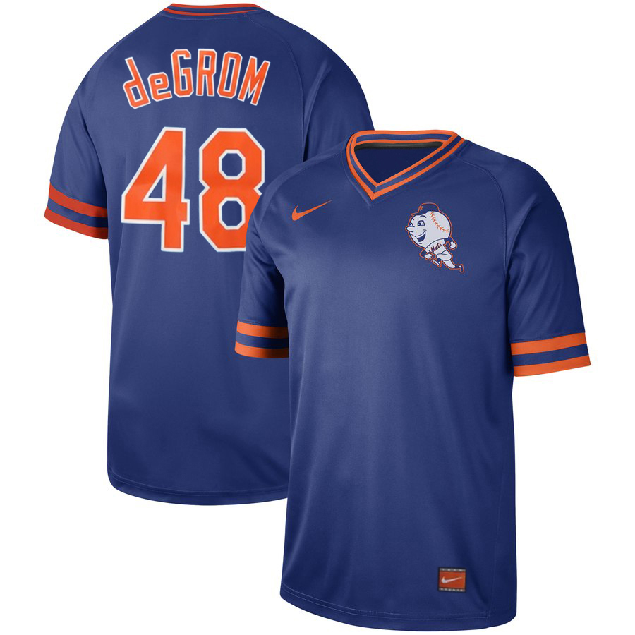 Men's New York Mets #48 Jacob DeGrom Blue Cooperstown Collection Legend Stitched MLB Jersey