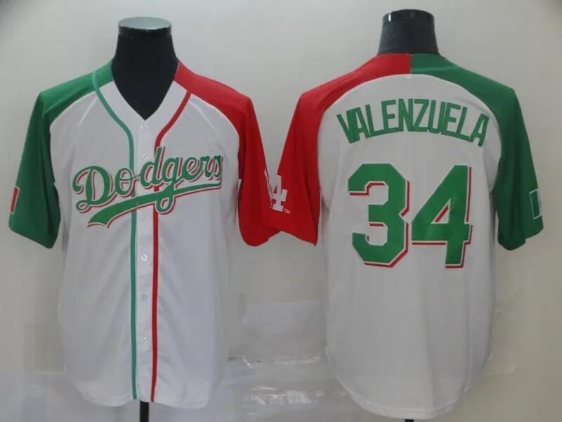 Men's Los Angeles Dodgers #34 Toro Valenzuela Mexican Heritage Culture Night Stitched MLB Jersey