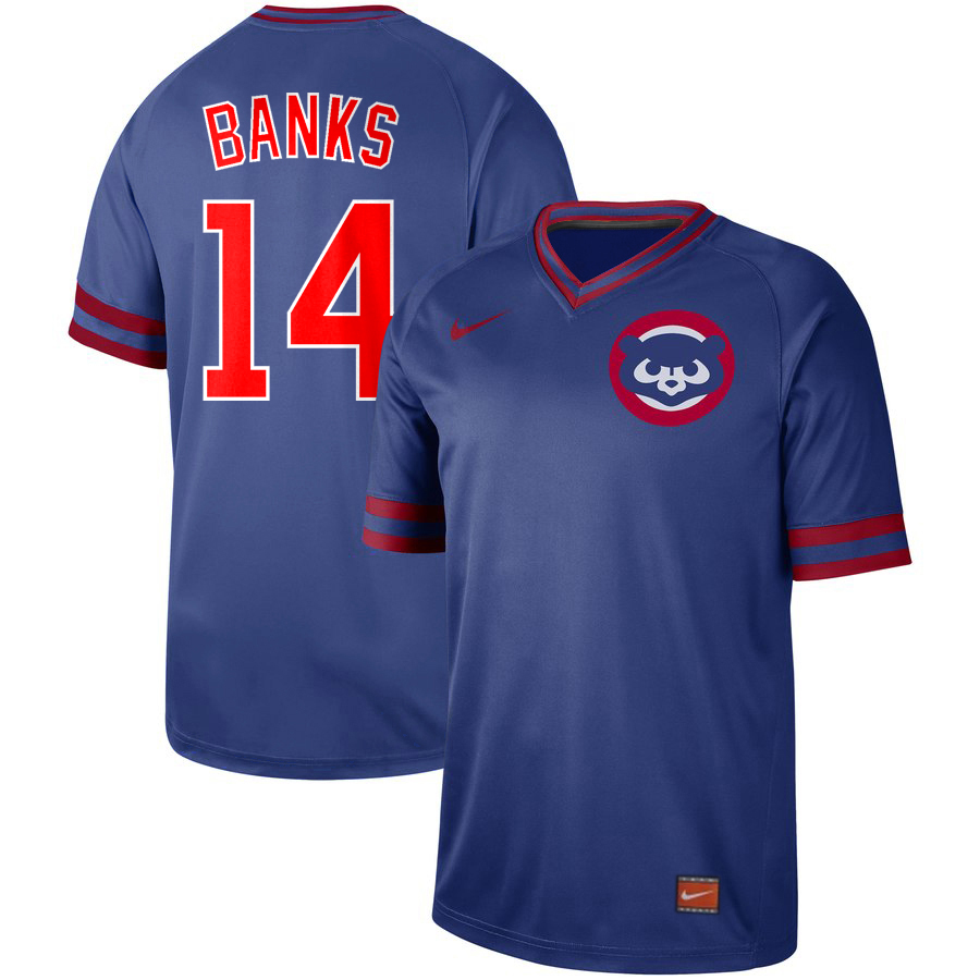 Men's Chicago Cubs #14 Ernie Banks Royal Cooperstown Collection Legend Stitched MLB Jersey