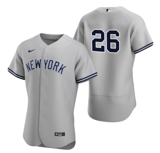 Men's New York Yankees White #26 DJ LeMahieu Grey Flex Base Stitched MLB Jersey