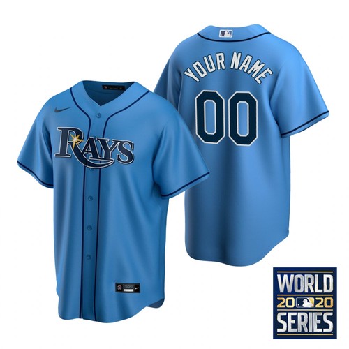 Men's Tampa Bay Rays Customized Blue 2020 World Series Bound Custom Stitched MLB Jersey