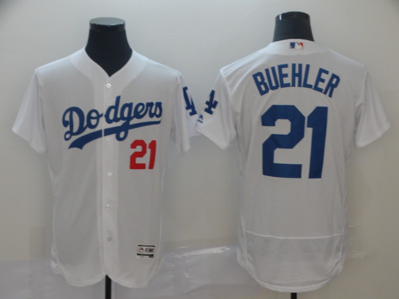 Men's Los Angeles Dodgers #21 Walker Buehler White 2019 Flex Base Stitched MLB Jersey