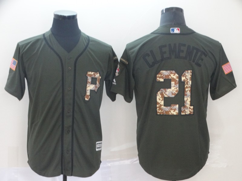 Men's Pittsburgh Pirates #21 Roberto Clemente Salute To Service Cool Base Stitched MLB Jersey