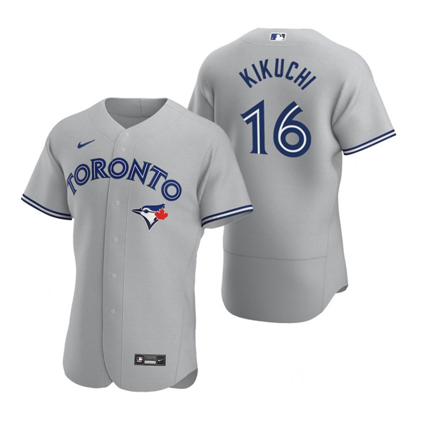 Men's Toronto Blue Jays #16 Yusei Kikuchi Grey Flex Base Stitched Baseball Jersey
