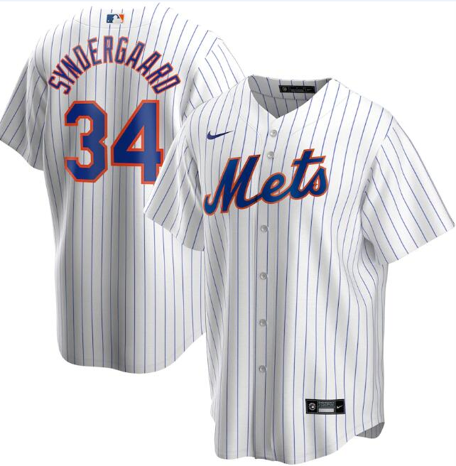Men's New York Mets White #34 Noah Syndergaard Cool Base Stitched MLB Jersey