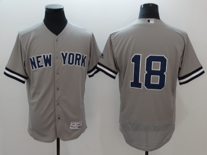 Men's New York Yankees #18 Didi Gregorius Gray Flexbase Stitched MLB Jersey