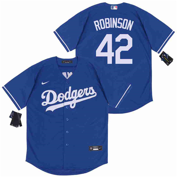 Men's Los Angeles Dodgers #42 Jackie Robinson Blue Cool Base Stitched MLB Jersey
