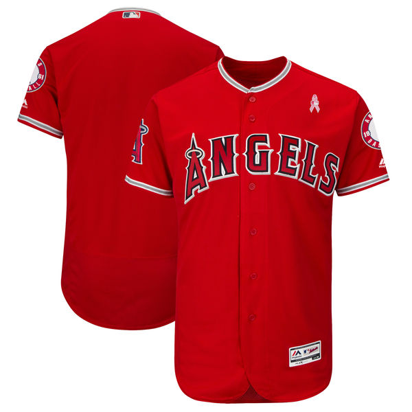 Men's Los Angeles Angels Red 2018 Mother's Day Flexbase Stitched MLB Jersey