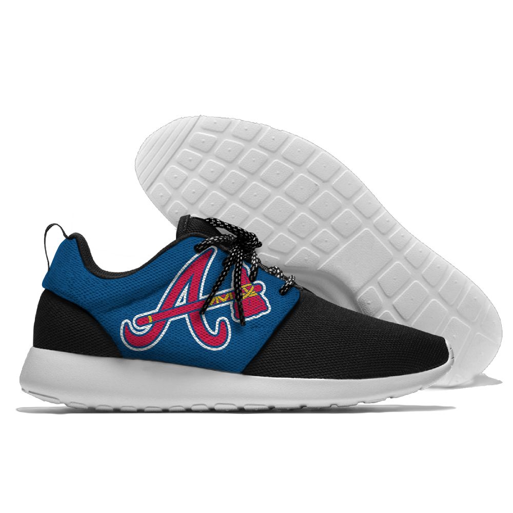 Women's Atlanta Braves Roshe Style Lightweight Running MLB Shoes 001