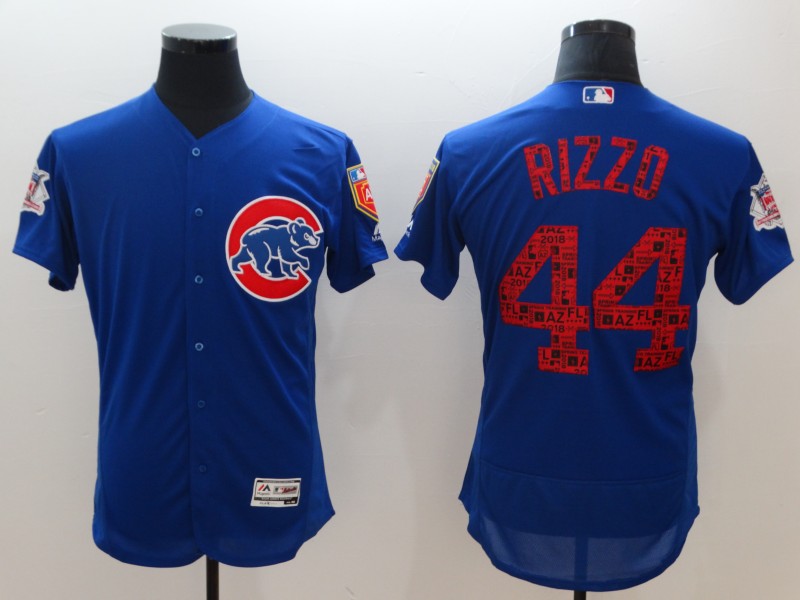 Men's Chicago Cubs #44 Anthony Rizzo Royal 2018 Spring Training Flexbase Stitched MLB Jersey