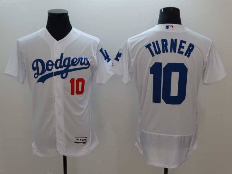 Men's Los Angeles Dodgers #10 Justin Turner White Flexbase Stitched MLB Jersey