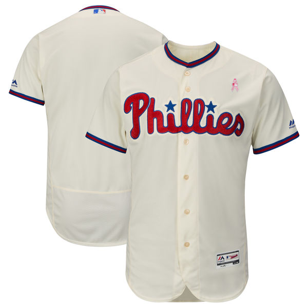 Men's Philadelphia Phillies Cream 2018 Mother's Day Flexbase Stitched MLB Jersey