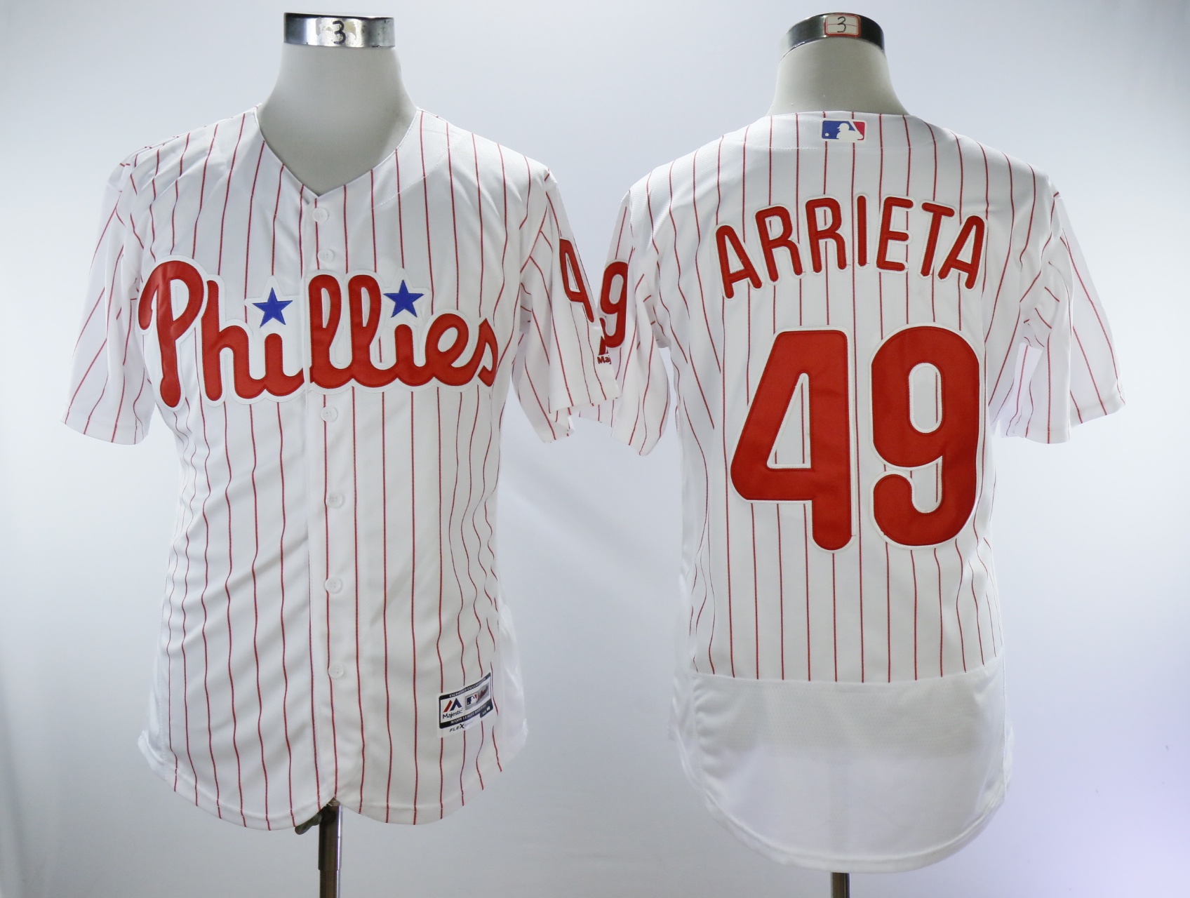 Men's Philadelphia Phillies #49 Jake Arrieta White Flexbase Stitched MLB Jersey