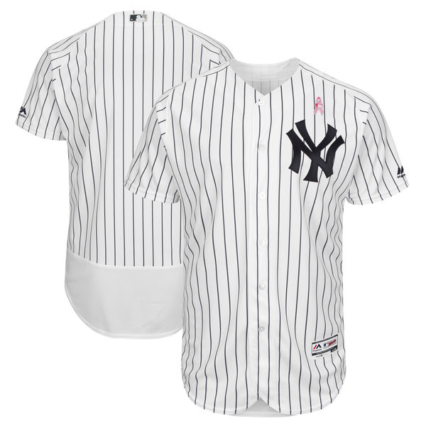 Men's New York Yankees White 2018 Mother's Day Flexbase Stitched MLB Jersey