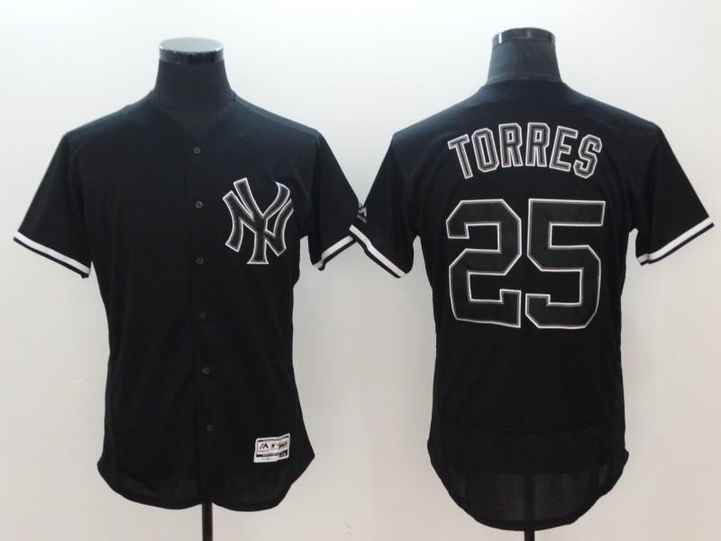 Men's MLB New York Yankees #25 Gleyber Torres Black Flexbase Jersey