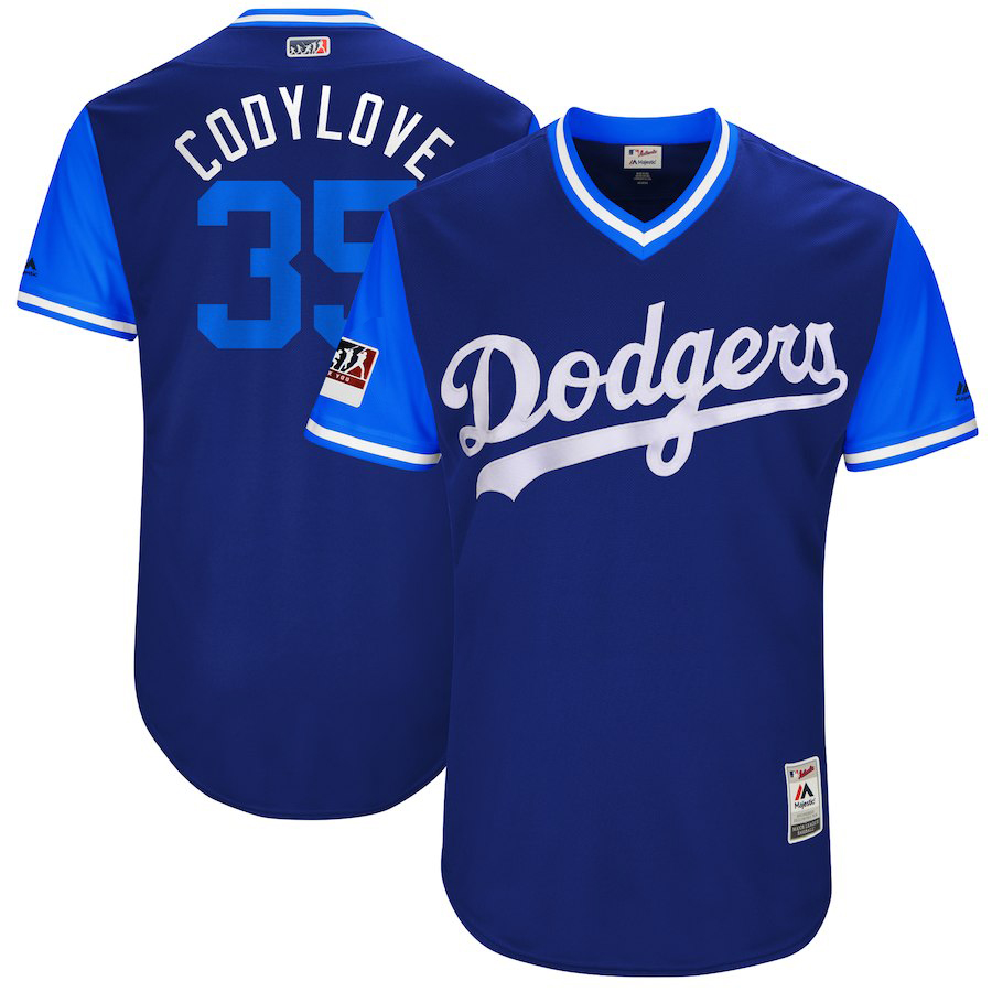 Men's Los Angeles Dodgers Cody Bellinger Cody Love Majestic Royal/Light Blue 2018 Players' Weekend Jersey