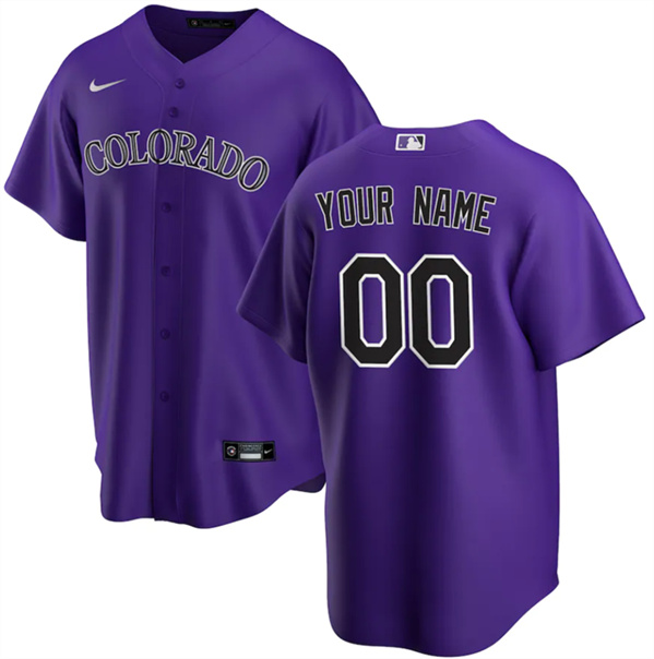 Men's Colorado Rockies Active Player Custom Purple Cool Base Stitched Baseball Jersey