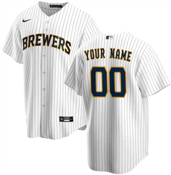 Youth Milwaukee Brewers Active Player Custom White Cool Base Stitched Baseball Jersey