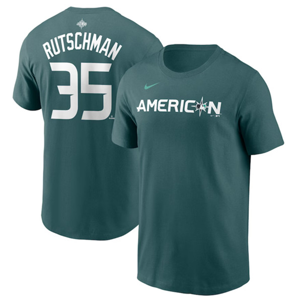 Men's Baltimore Orioles #35 Adley Rutschman Teal 2023 All-star Name & Number T-Shirt