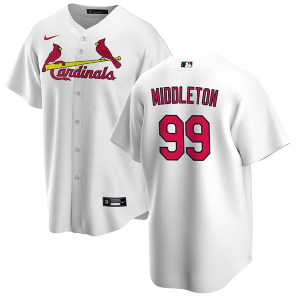 Men's St. Louis Cardinals #99 Keynan Middleton White Cool Base Stitched Jersey