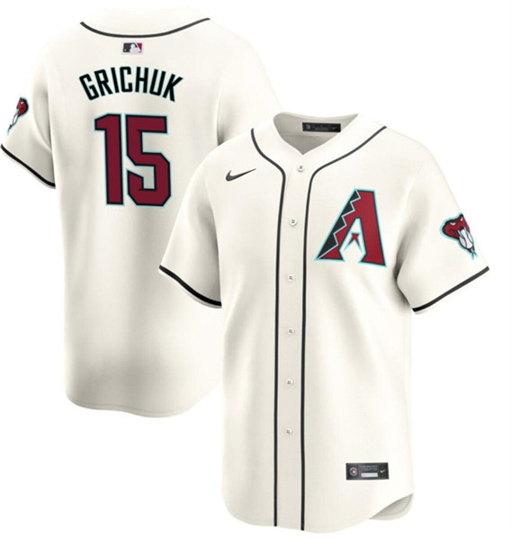 Men's Arizona Diamondbacks #15 Randal Grichuk 2023/24 Cream Cool Base Stitched Baseball Jersey