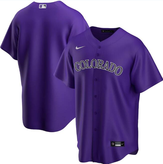 Men's Colorado Rockies Purple Cool Base Stitched MLB Jersey