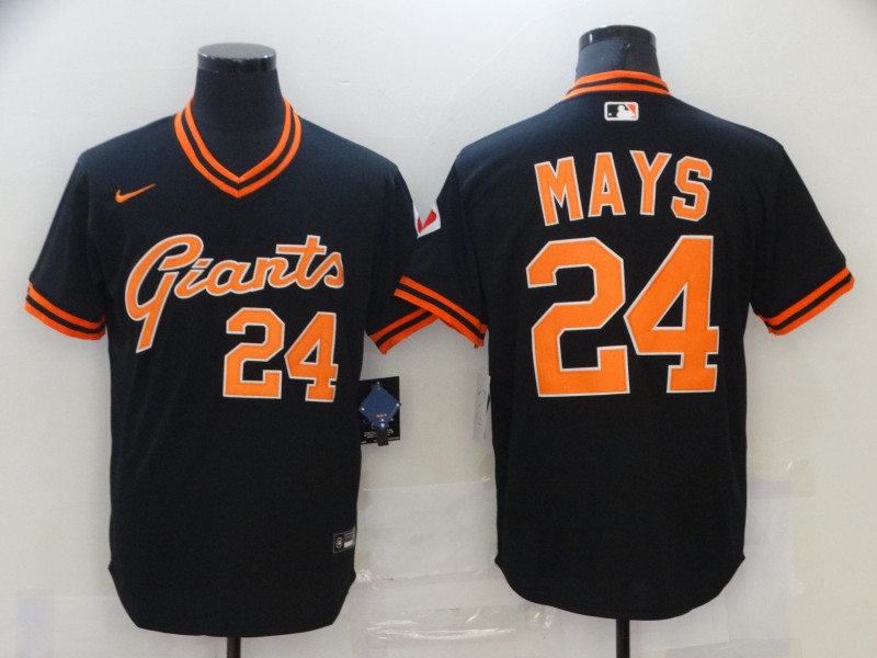 Men's San Francisco Giants #24 Willie Mays Black Cool Base Stitched MLB Jersey