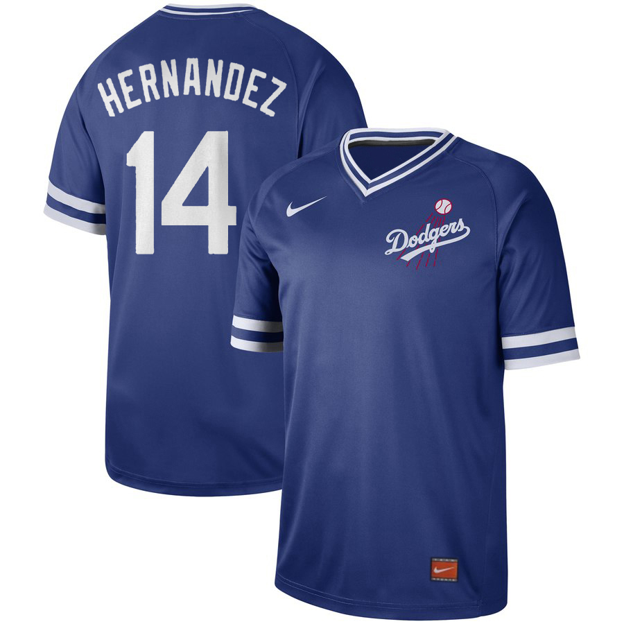 Men's Los Angeles Dodgers #14 Kike Hernandez Blue Cooperstown Collection Legend Stitched MLB Jersey