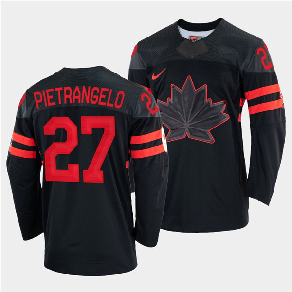 Men's Canada ##27 Alex Pietrangelo 2022 Beijing Winter Olympic Black Stitched Jersey