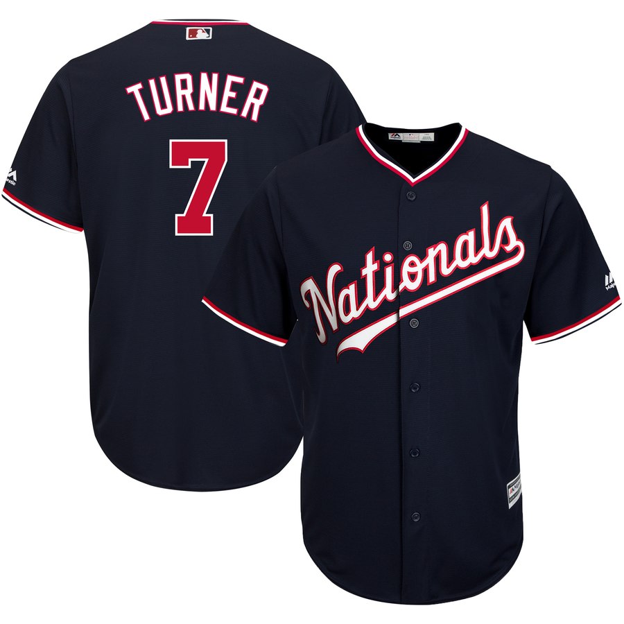 Men's Washington Nationals #7 Trea Turner Navy Cool Base Stitched MLB Jersey