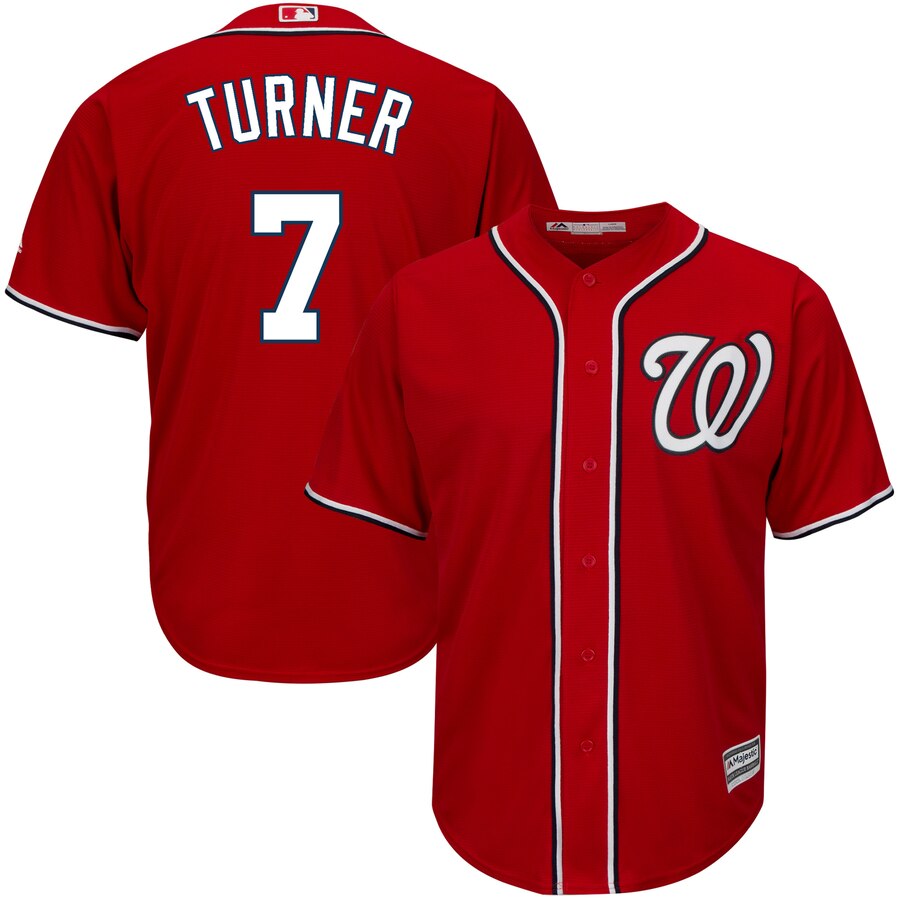 Men's Washington Nationals #7 Trea Turner Red Cool Base Stitched MLB Jersey