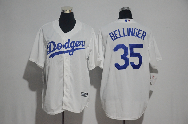 Men's Los Angeles Dodgers #35 Cody Bellinger Majestic White Cool Base Stitched MLB Jersey