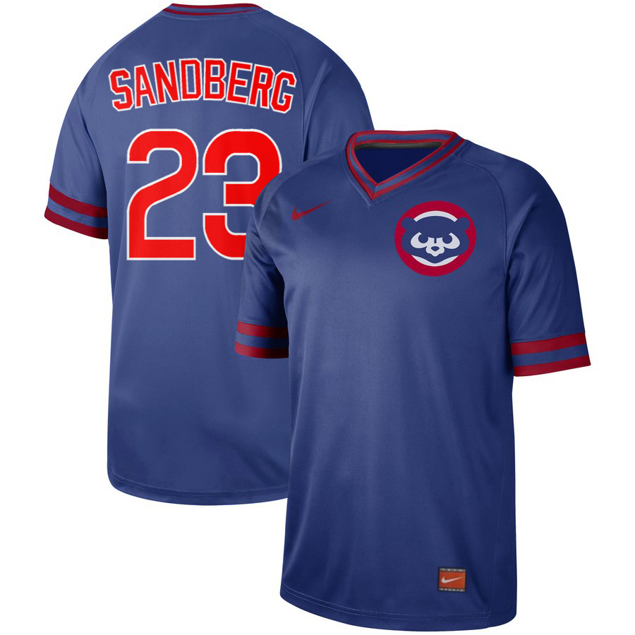 Men's Chicago Cubs #23 Ryne Sandberg Royal Cooperstown Collection Legend Stitched MLB Jersey