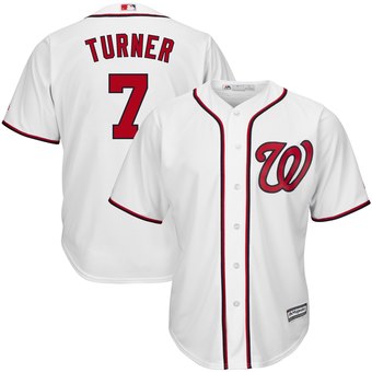 Men's Washington Nationals #7 Trea Turner White Cool Base Stitched MLB Jersey