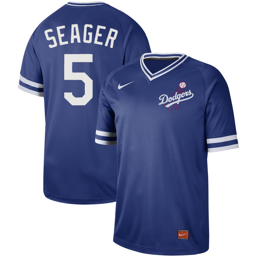 Men's Los Angeles Dodgers #5 Corey Seager Blue Cooperstown Collection Legend Stitched MLB Jersey