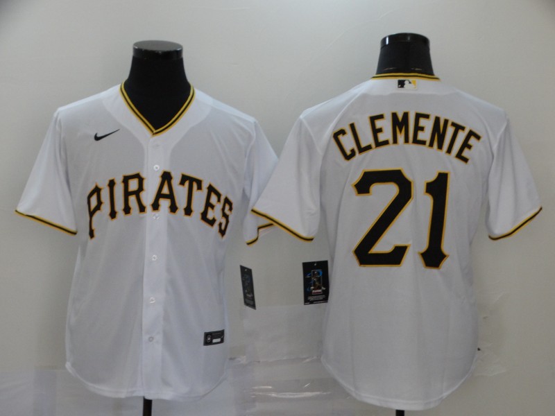Men's Pittsburgh Pirates #21 Roberto Clemente White Cool Base Stitched MLB Jersey