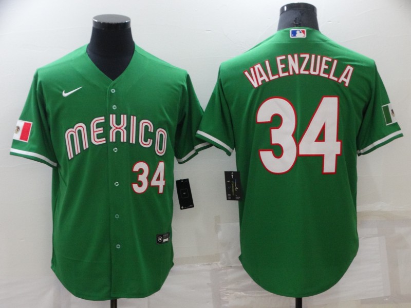 Men's Los Angeles Dodgers #34 Toro Valenzuela Green Mexico Stitched Baseball Jersey