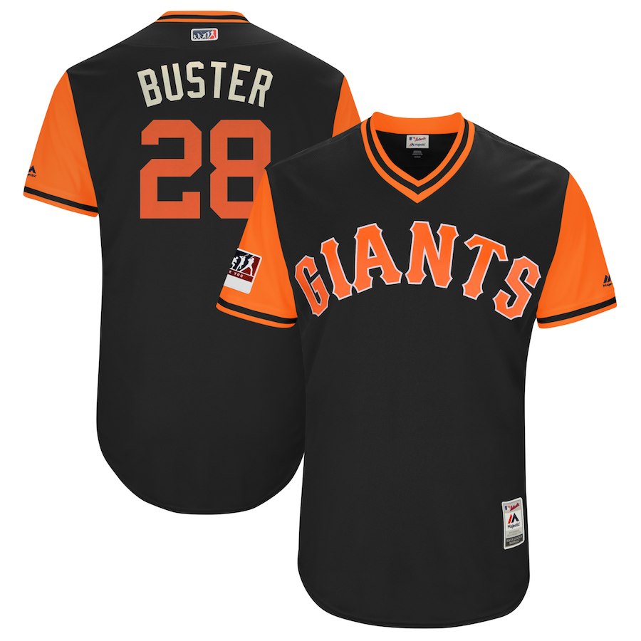 Men's San Francisco Giants Buster Posey "Buster" Majestic Black 2018 Players' Weekend Jersey