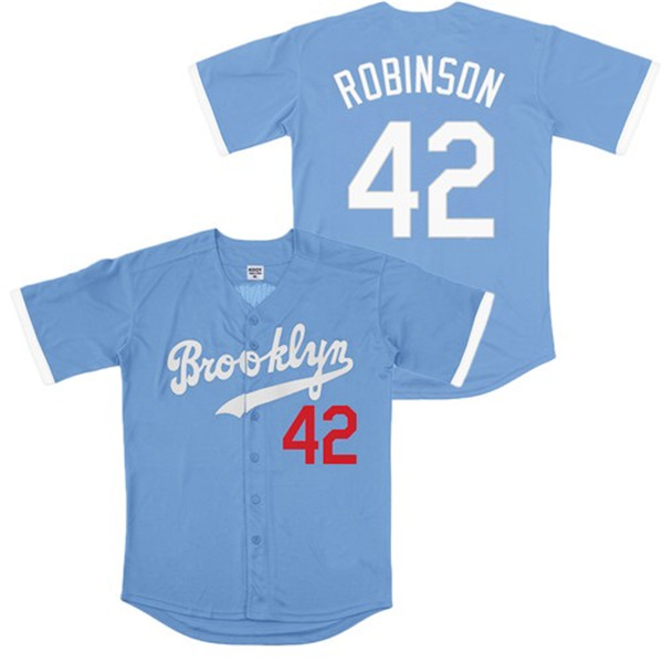 Men's Los Angeles Dodgers #42 Jackie Robinson Throwback Blue Cool Base Stitched MLB Jersey