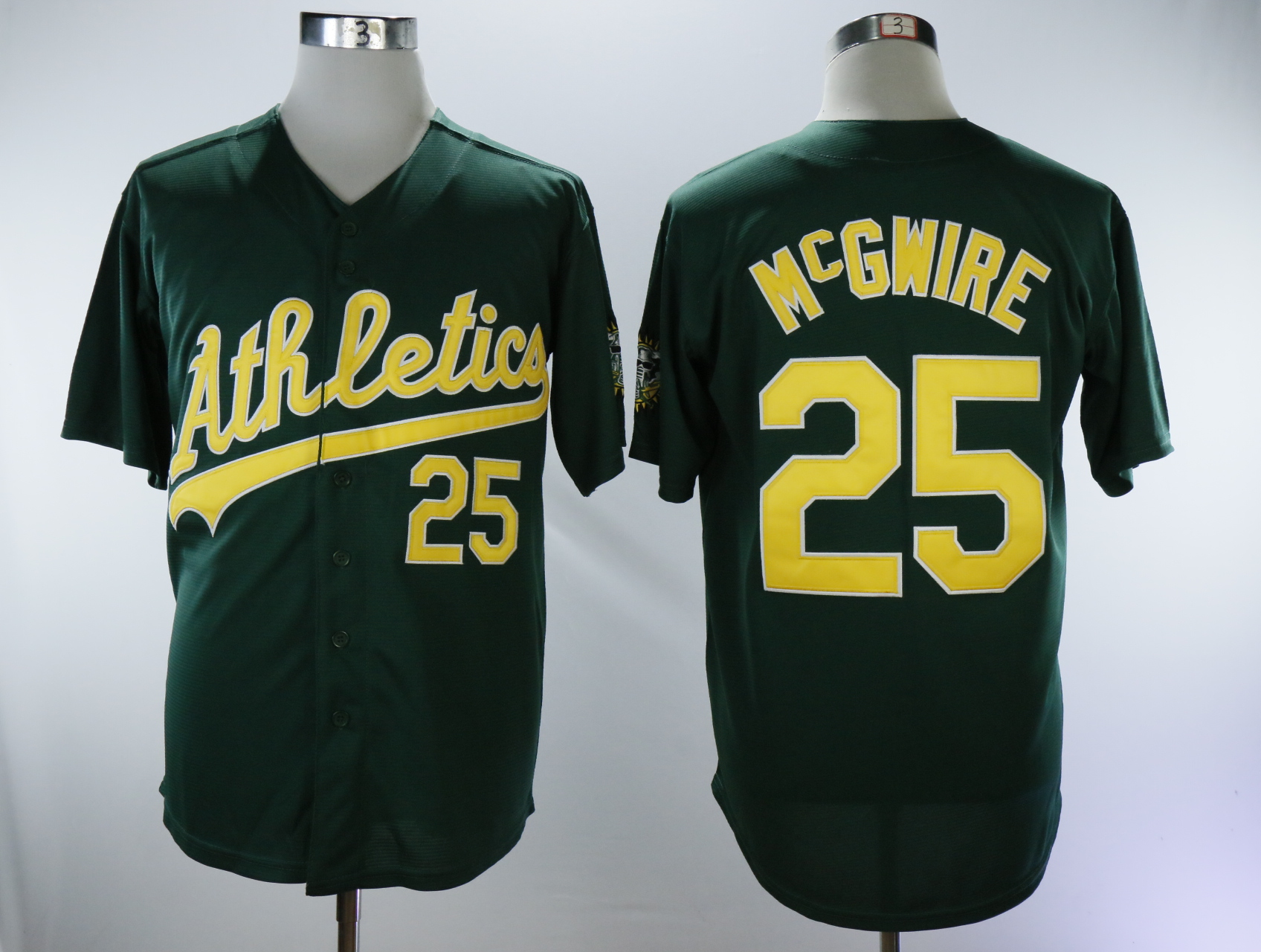 Men's Oakland Athletics #25 Mark McGwire Green Throwback Stitched MLB Jersey