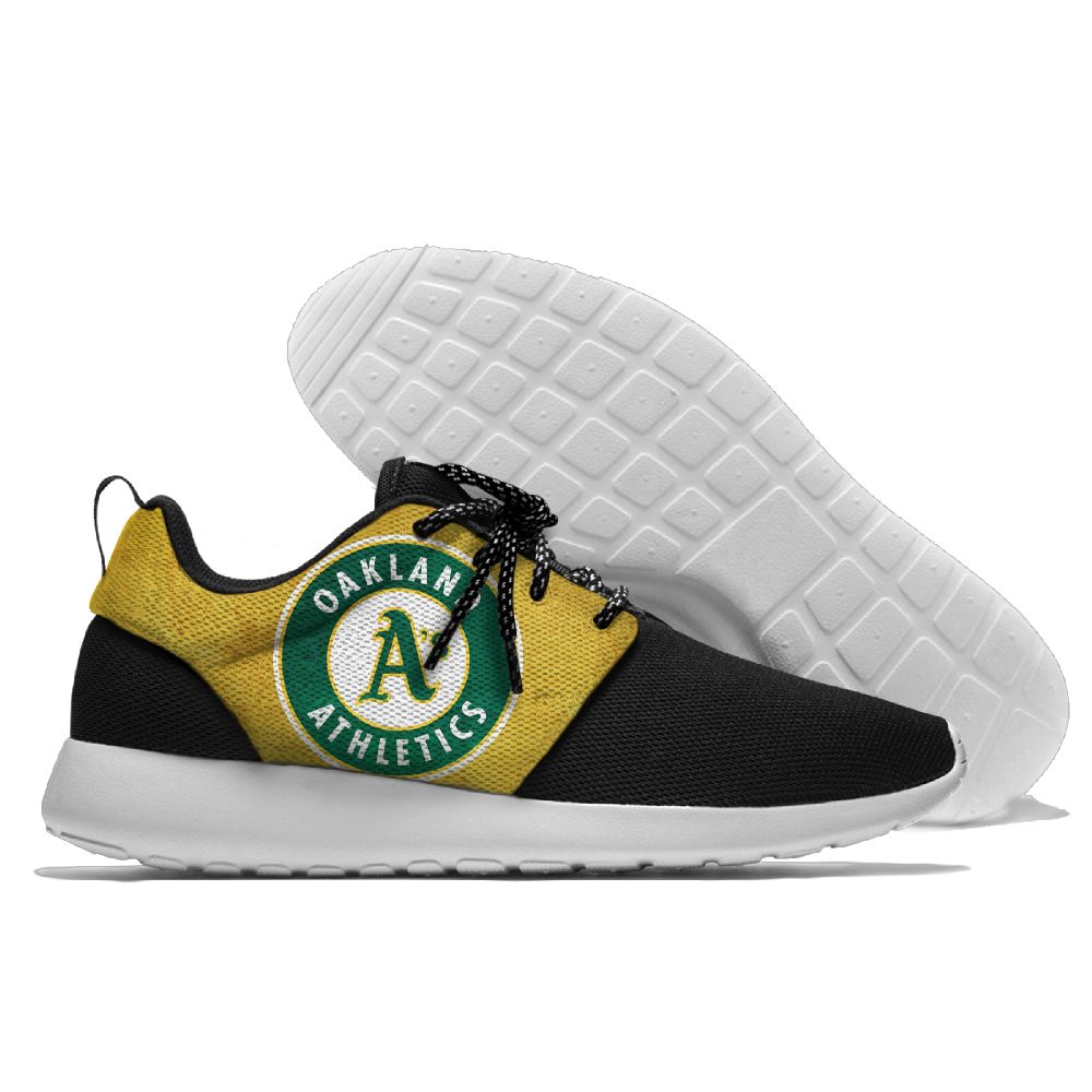 Women's Oakland Athletics Roshe Style Lightweight Running MLB Shoes 002