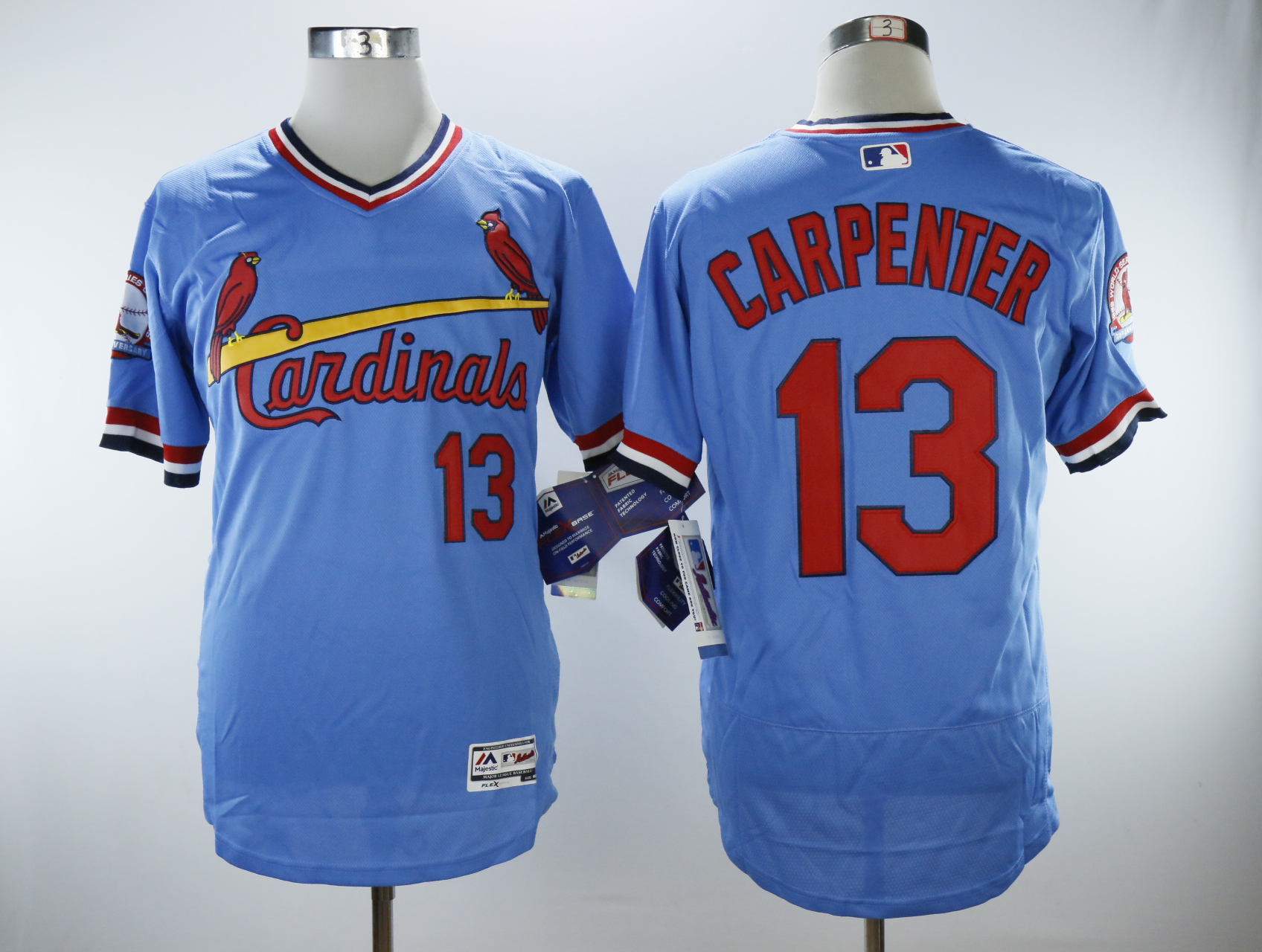 Men's St.Louis Cardinals #13 Matt Carpenter Light Blue Cooperstown Collection Flexbase Stitched MLB Jersey