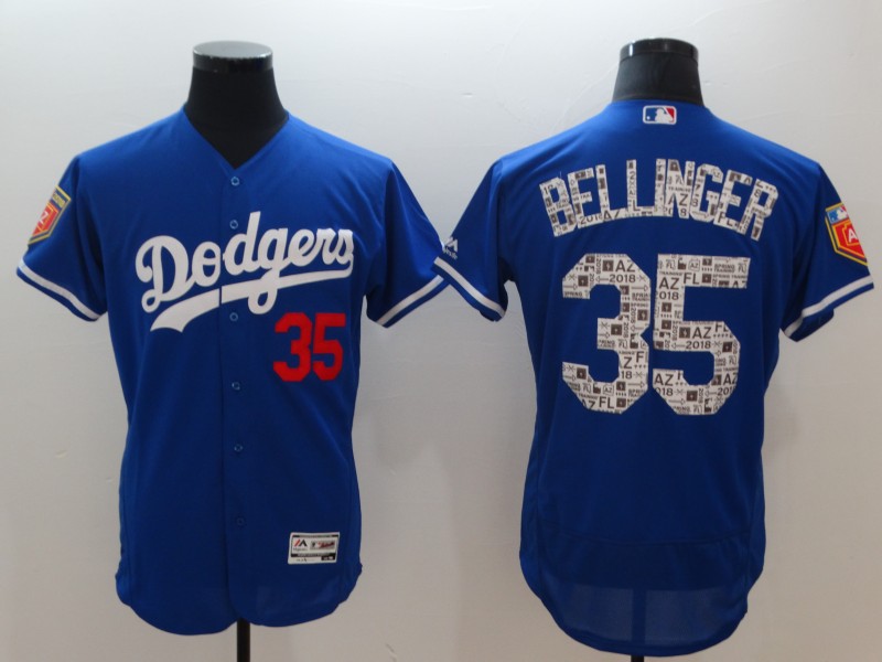 Men's Los Angeles Dodgers #35 Cody Bellinger Royal 2018 Spring Training Flexbase Stitched MLB Jersey