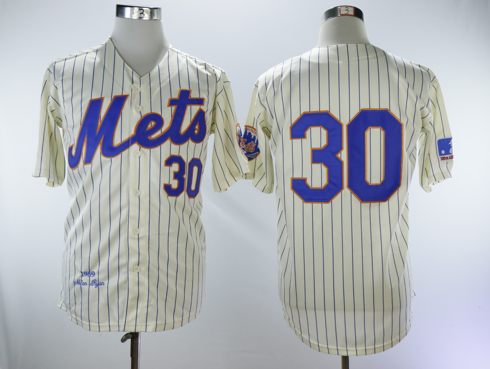 Men's New York Mets #30 Nolan Ryan Cream 1969 Throwback Stitched MLB Jersey