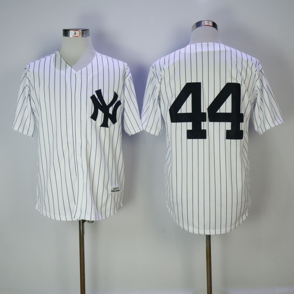 Men's New York Yankees #44 Reggie Jackson White 1977 Mitchell & Ness Stitched MLB Jersey