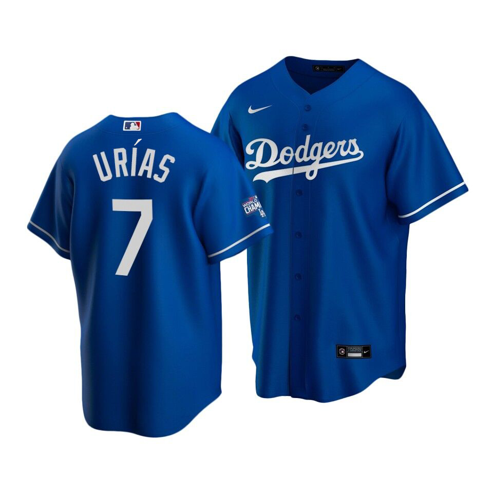 Men's Los Angeles Dodgers #7 Julio Urias Blue 2020 World Series ...