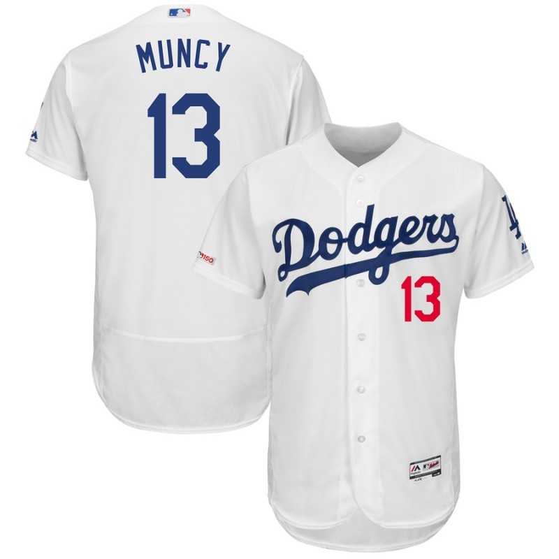 Men's Los Angeles Dodgers #13 Max Muncy White 2019 Spring Training Flex Base Stitched MLB Jersey