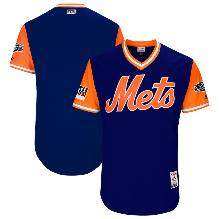 Men's New York Mets Majestic Royal/Orange 2018 MLB Little League Classic Team Jersey