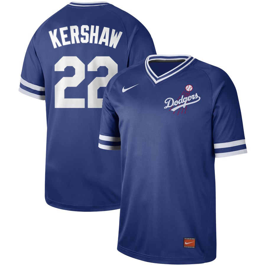 Men's Los Angeles Dodgers #22 Clayton Kershaw Blue Cooperstown Collection Legend Stitched MLB Jersey
