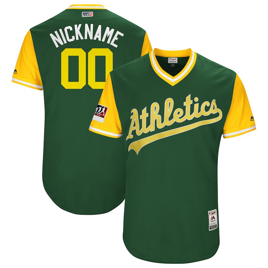 Men's Oakland Athletics Majestic Green 2018 Players' Weekend Flex Base Pick-A-Player Roster Jersey